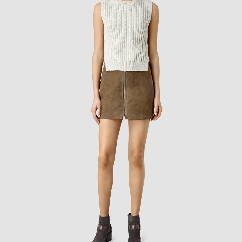 Brand new All Saints Leather Mini Skirt Size 2 - Picture 4 of 11